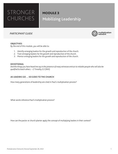 Stronger Churches Module 3   Participant   English