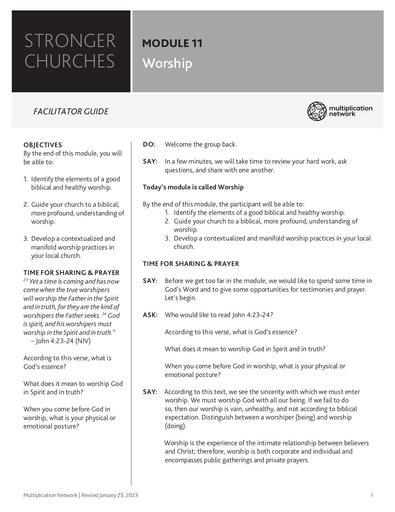 Stronger Churches Module 11   Facilitator   English