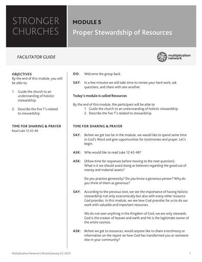 Stronger Churches Module 5   Facilitator   English