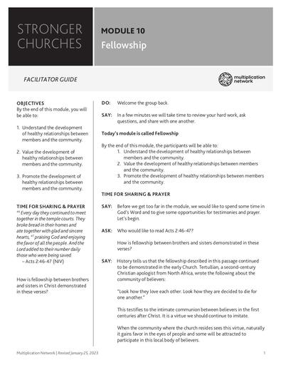 Stronger Churches Module 10   Facilitator   English