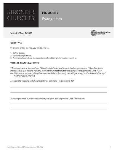 Stronger Churches Module 7   Participant   English
